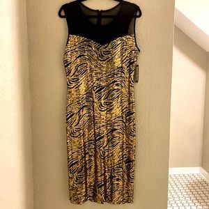 New York and Company Black/Gold Sequins Dress XL